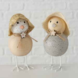 Figurina decorativa din lemn Chippy Natural / Alb, Modele Asortate, L8xl5xH11 cm