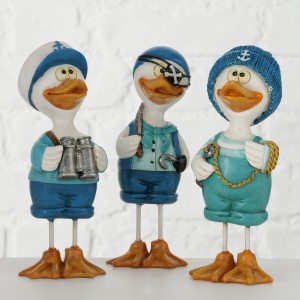 Figurina decorativa din polirasina Duck Multicolor, Modele Asortate, l5xA4,5xH14 cm