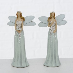 Figurina decorativa din polirasina Elysa Gri / Alb, Modele Asortate, l9xA5xH16,5 cm