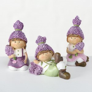 Figurina decorativa din polirasina Lavender II Multicolor, Modele Asortate, l6xA6xH10 cm