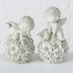 Figurina decorativa din polirasina Milvo Angel Gri deschis, Modele Asortate, l11xA11xH19 cm