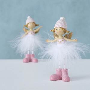 Figurina decorativa din polirasina Nanny Angel Multicolor, Modele Asortate, l6xA3xH12 cm