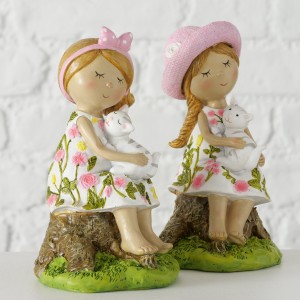 Figurina decorativa din polirasina Rosalie Multicolor, Modele Asortate, l8xA8xH15 cm