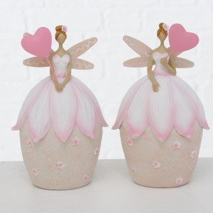 Figurina decorativa din polirasina si metal Fairy Multicolor, Modele Asortate, l12xA10xH20 cm