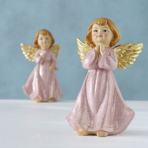 Figurina din polirasina Angelina Auriu / Roz, Modele Asortate, L9xl8xH15 cm