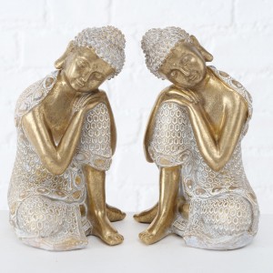 Figurina din polirasina Dilara Auriu / Alb, Modele Asortate, L12xl11xH18 cm