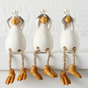 Set 3 figurine din polirasina Harrys Maro / Alb, Modele Asortate, L5xl6xH17 cm