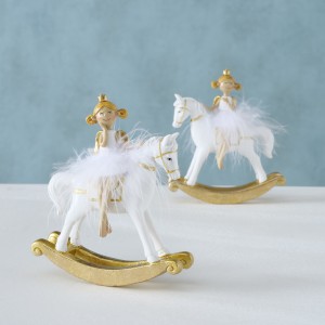 Figurina din polirasina Lamara Auriu / Alb, Modele Asortate, L12xl4xH14 cm