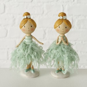 Set 2 figurine din polirasina Marlissa Verde, Modele Asortate, L7xl5xH13 cm