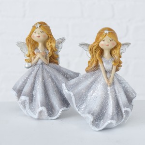 Figurina din polirasina Pataya Gri / Argintiu, Modele Asortate, L10xl7xH14 cm