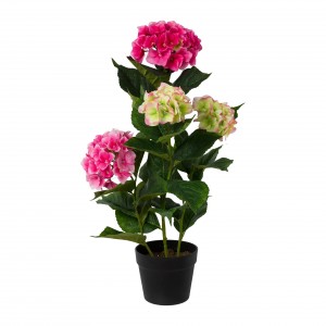 Floare artificiala in ghiveci, Hydrangea Roz, H69 cm