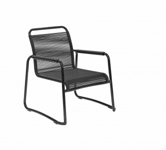 Fotoliu fix pentru gradina / terasa, din aluminiu si fibre sintetice, Kloe Negru, l73xA70xH84 cm