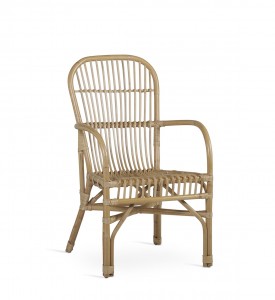 Fotoliu fix pentru gradina / terasa, din ratan, Sloan Natural, l58xA52xH95 cm