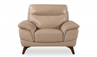 Fotoliu fix tapitat cu piele ecologica Cosimo Taupe, l116xA97xH95 cm