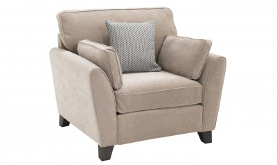 Fotoliu fix tapitat cu stofa Cantrell Beige, l108xA92xH90 cm