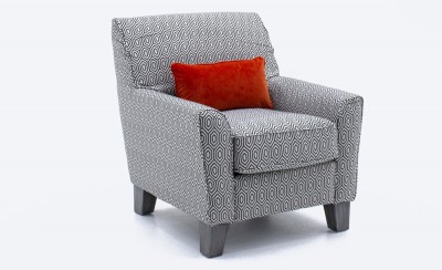 Fotoliu fix tapitat cu stofa Cantrell Graphite, l79xA88xH90 cm