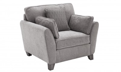 Fotoliu fix tapitat cu stofa Cantrell Grey, l108xA92xH90 cm