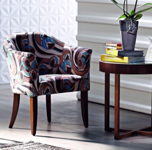 Fotoliu fix tapitat cu stofa Cappy Multicolor, l65xA70xH85 cm