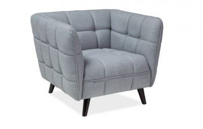 Fotoliu fix tapitat cu stofa, Castielli 1 Grey, l92xA60xH76 cm