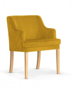 Fotoliu fix tapitat cu stofa, cu picioare din lemn Grand Honey / Oak, l58xA60xH89 cm