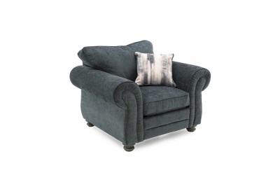 Fotoliu fix tapitat cu stofa Hollins Charcoal, l118xA96xH91 cm