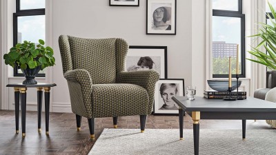 Fotoliu fix tapitat cu stofa, Lorenta Multicolor, l90xA105xH97 cm