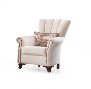 Fotoliu fix tapitat Morino Crem K4, l90xA90xH103 cm