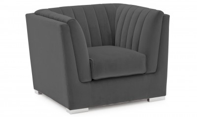 Fotoliu fix tapitat cu stofa Upton Velvet Dark Grey, l109xA90xH80 cm