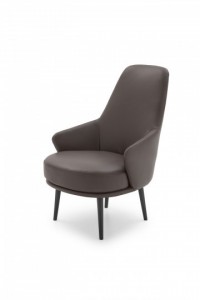 Fotoliu fix tapitat si picioare din lemn Amisia, l72xA83xH102 cm