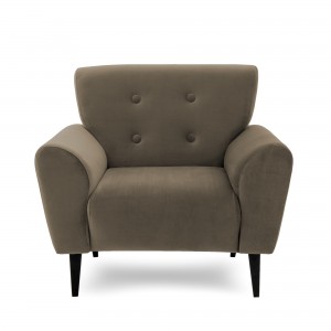 Fotoliu tapitat cu stofa Kiara Taupe Bej, l105xA80xH97 cm