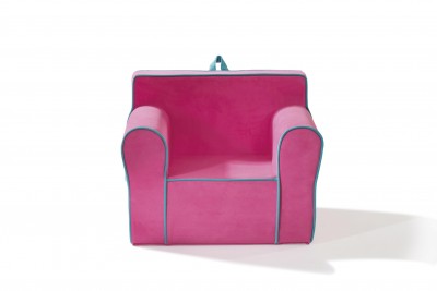 Fotoliu pentru copii tapitat cu stofa Comfort Pink, l61xA49xH52 cm