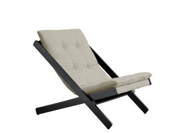Fotoliu Relaxare, stofa si cadru lemn de fag, Boogie Black Linen, l65xA88xH67 cm