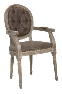 Scaun tapitat cu piele ecologica, cu picioare din lemn Manchester II Maro, l54xA58xH94 cm