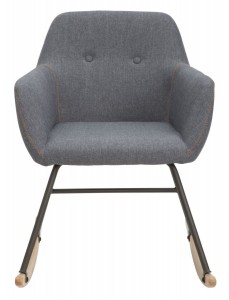 Fotoliu balansoar tapitat cu stofa Istanbul Grey, l62xA59xH80 cm