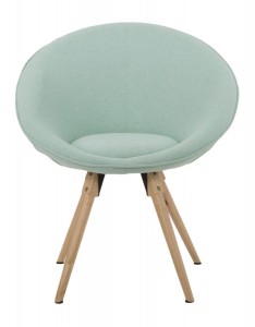 Fotoliu tapitat cu stofa, cu picioare din lemn Mission Light Blue, l74xA63xH80 cm