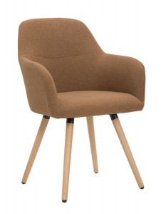 Scaun tapitat cu stofa, cu picioare din lemn New Mexico II Maro, l57xA58xH84 cm