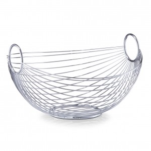 Fructiera Bowl, Metal Cromat, l28xA25,5xH16 cm
