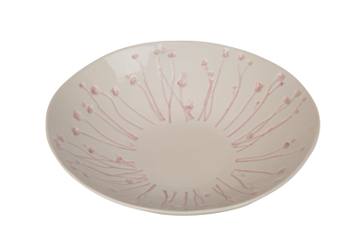 Fructiera ceramica Atmosphere White / Misty Rose, Ø 32 cm