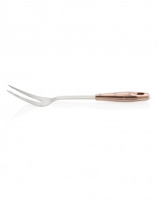 Furculita pentru friptura din otel inoxidabil, Rose Gold, 33 cm