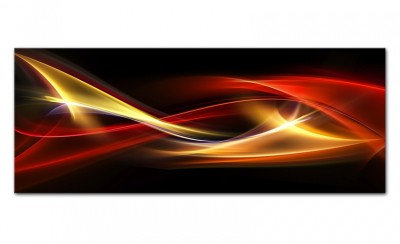 Tablou Sticla Glasspik Abstrakcja Black, 50x125 cm