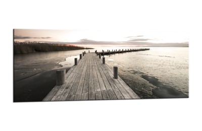 Tablou Sticla Glasspik Jetty V, 50x125 cm
