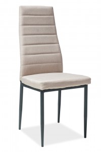 Scaun tapitat cu stofa, cu picioare metalice Han-265 Beige / Black, l40xA38xH96 cm