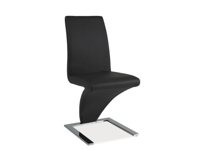 Scaun metalic tapitat cu piele ecologica Han-010 Dark Grey