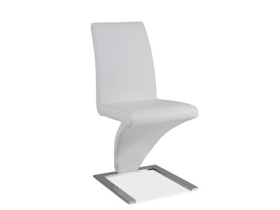 Scaun metalic tapitat cu piele ecologica Han-010 White