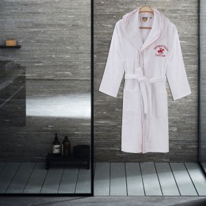 Halat de baie femei, din bumbac, Beverly Hills Polo Club 701 Alb, XS / S