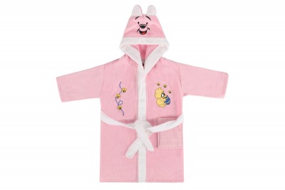 Halat de baie pentru copii, din bumbac, Bear Roz, 8 / 9 ani