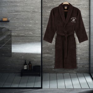 Halat de baie unisex, din bumbac, Beverly Hills Polo Club 700 Maro, M / L