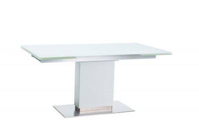 Masa extensibila din sticla si MDF Horace White, L160-240xl90xh76 cm