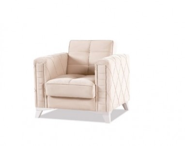 Fotoliu fix tapitat Ikon Ivoir K2, l90xA84xH82 cm