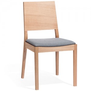 Scaun din lemn de stejar, tapitat cu stofa, Lyon Natural 514, l46xA58xH86 cm
